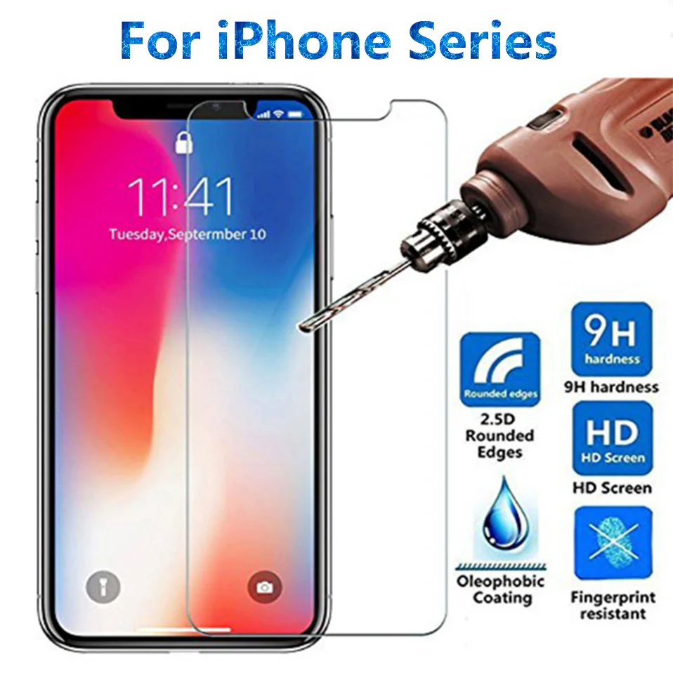 Закаленное стекло для iphone X XS 11 Pro Max XR 7 8 Защита экрана SE 2020 защитное на 6s Plus |