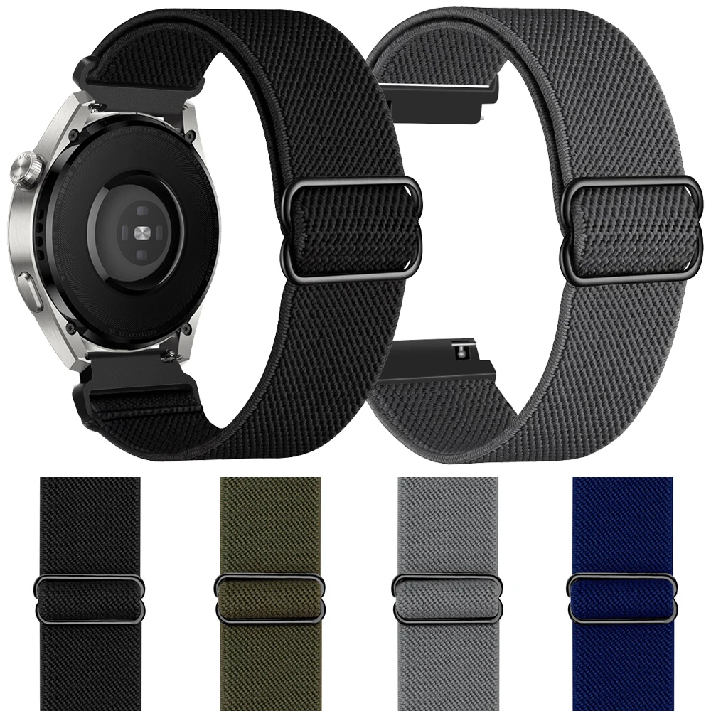 22mm 20mm Elastic Adjustable Stretchy Nylon Loop Strap For Huawei GT 3 /Amazfit GTR/GTS/Bip/Xiaomi Color 2/Samsung Watch Band