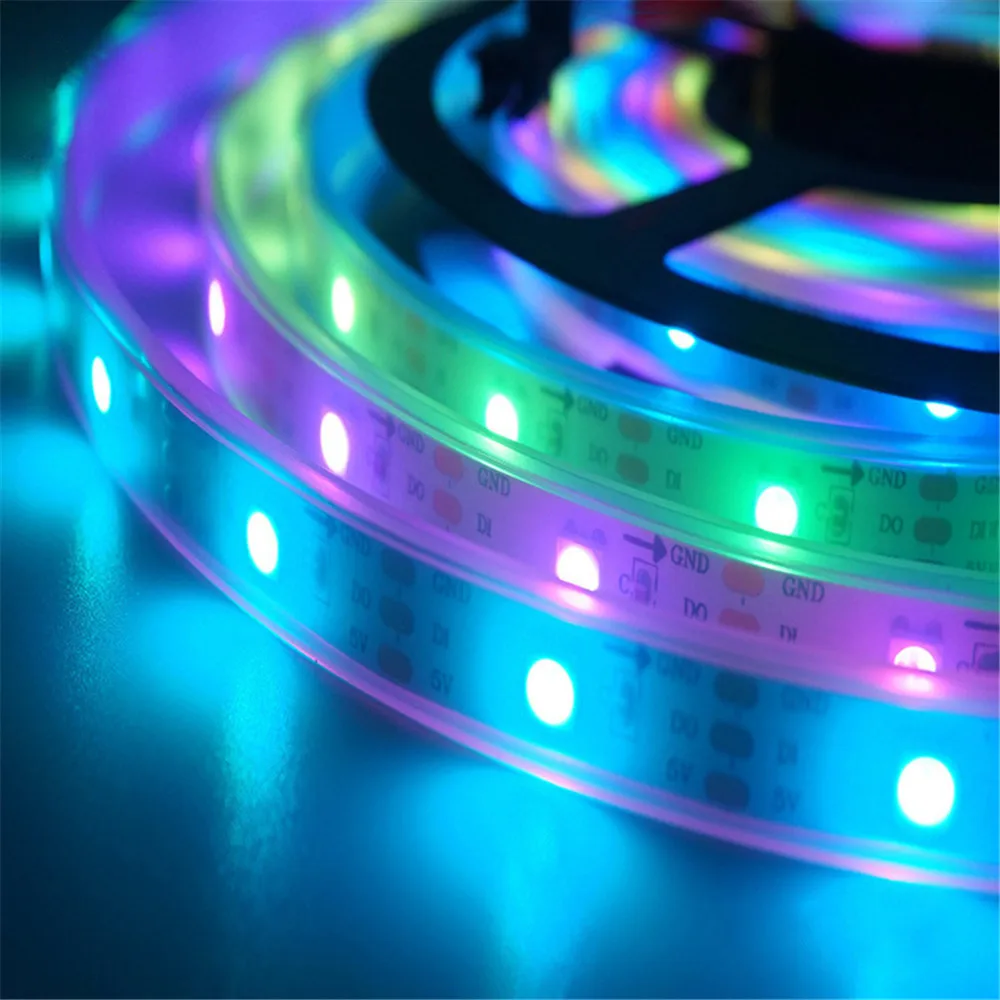 WS2812B Светодиодные ленты RGB ленты 30/60/144 светодиодный s/М ws2812 индивидуально адресуемых ФИТА полосы для ПК ambi светильник неоновый светильник DC 5V