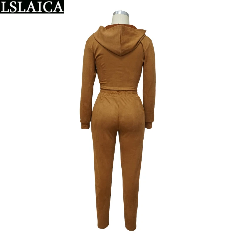 

Tracksuit Women Zipper Pocket Two Piece Set Women Hooded Collar Casual Streetwear Fashion New Solid Exposed Navel Dresy Damskie