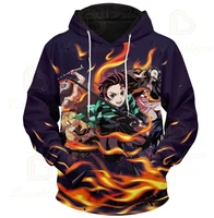 japan anime demon slayer men women spring autumn hooded pullover 3d digital printing hooded hoodies for birthday gifts
