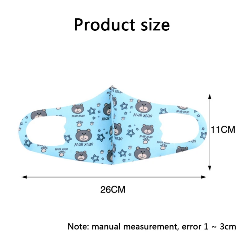 Random Color Kids Washable Print Mask Fashion Anti-Haze Anti-Dust Comfortable Mouth Face For Girl And Boy |