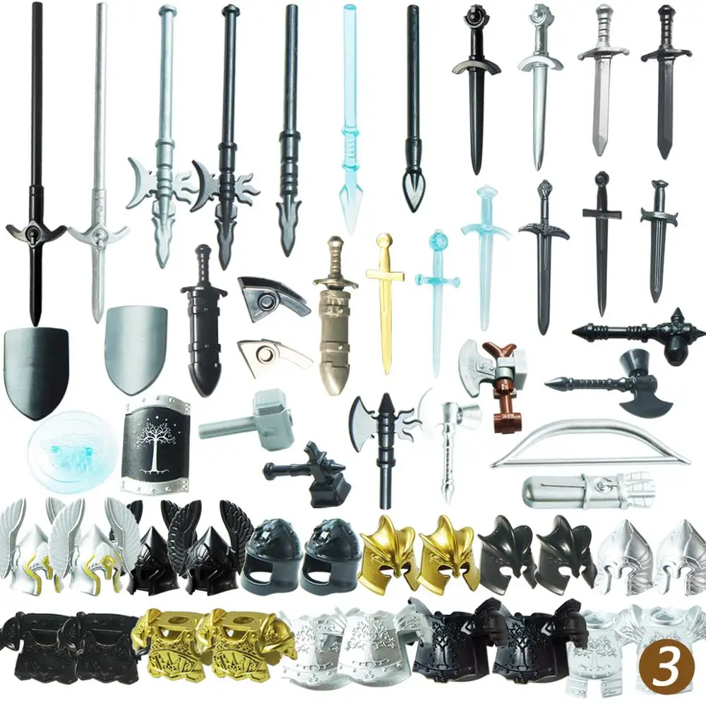 10 штук военный средние века армии щит оружие для 4 см мини куклы здание Мпц блоки