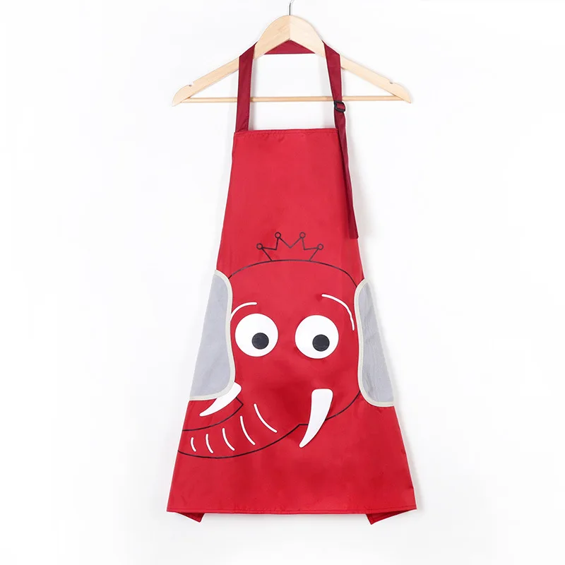 

Waterproof Lovely Elephant Kitchen Women Apron Cartoon Cute Home Restaurant Waist Wipable Hand Female Dust Cover