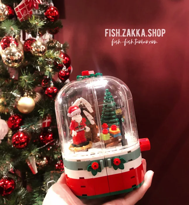 Creator Expert Christmas Series Rotating Cottage Building City Idea Santa Claus Dust Cover Sets Bricks Toys For Children Gift | Игрушки и