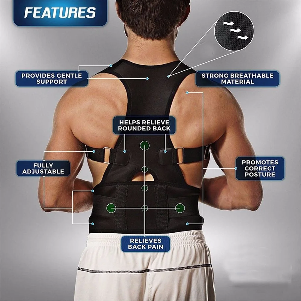 

S-XXL Adjustable Magnetic Posture Corrector Corset Back Brace Back Belt Lumbar Support Straight Corrector Men Women S-XXL