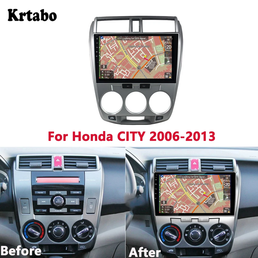 Автомагнитола Krtabo мультимедийный плеер на Android 4 Гб ОЗУ для Honda CITY 2006 2007 2008 2009 2010 2011