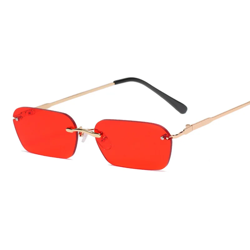 

TEENYOUN 2020 New Rimless Women Sunglasses Fashion Rectangle Sun Glasses Vintage Eyeglasses Eyewear UV400 Oculos