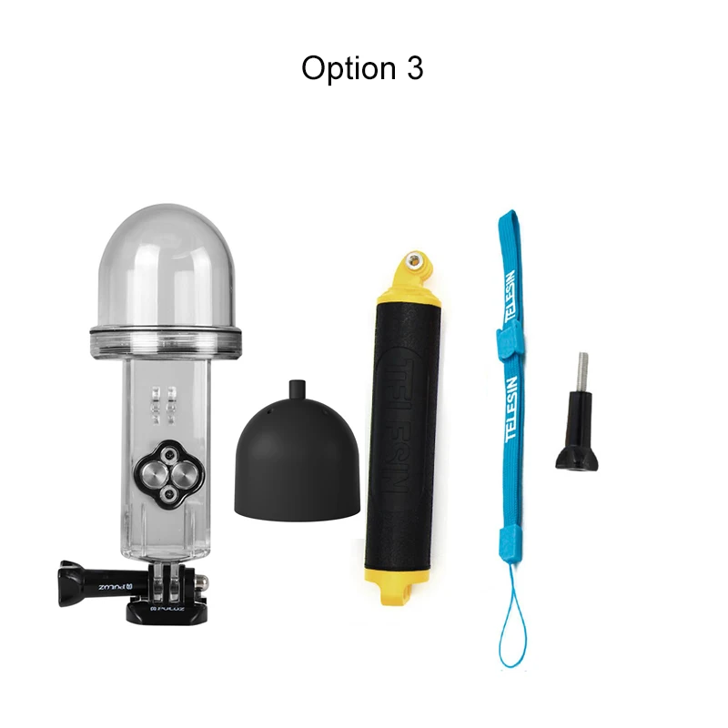 option 3 PULUZ 60 м Дайвинг Водонепроницаемый чехол для DJI OSMO Pocket TELESIN Floaty ручной селфи палка для gopro hero 7/6/5 экшн-камеры - Цвет: option 3