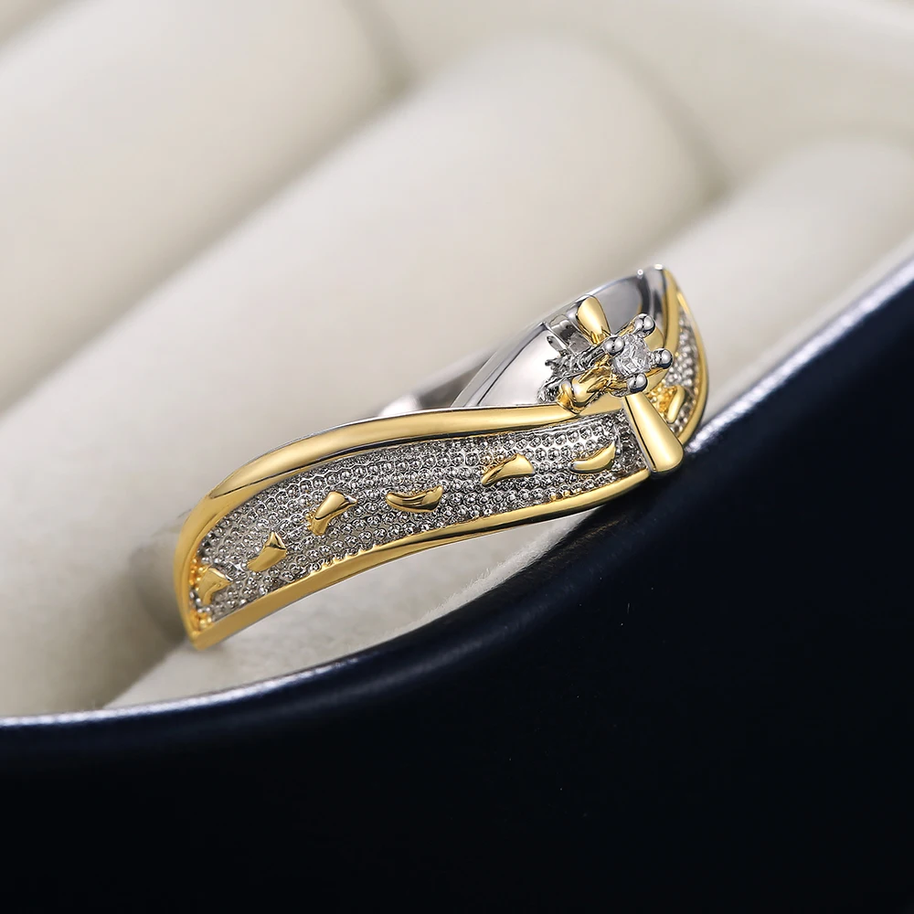 Huitan двухцветные кольца для вечерние женщин аксессуары христианские кресты в