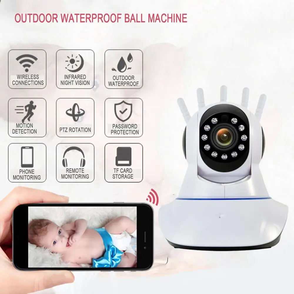 1080P wifi безопасная IP головная Беспроводная инфракрасная камера 360 градусов |