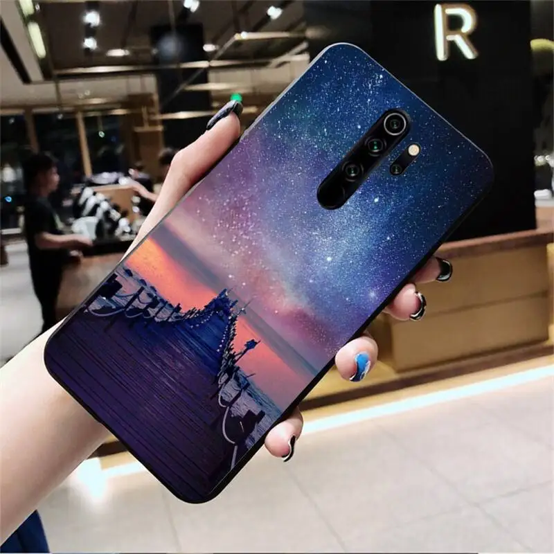Красочные пространства для galaxy Вселенная крышка черная мягкая чехол телефона Redmi