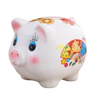 saving coin money box secret ceramic ornament paper money hidden safe cute pig piggy bank gift tirelire household goods 60