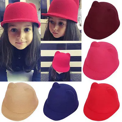 

New Cute Kids Girl Hat Boy Jazz Short Brim Trilby Toddler Sun Panama Cap