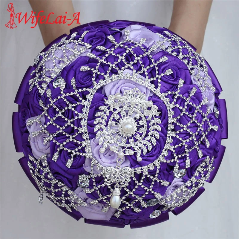 21 см подружки невесты со стразами Свадебные букеты Искусственные цветы букет