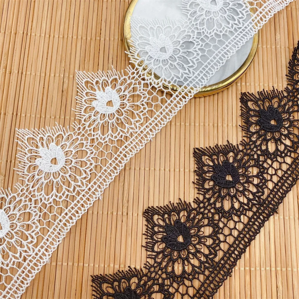 Растворимая в воде кружевная отделка сделай сам черная/белая ракушка юбка стиле