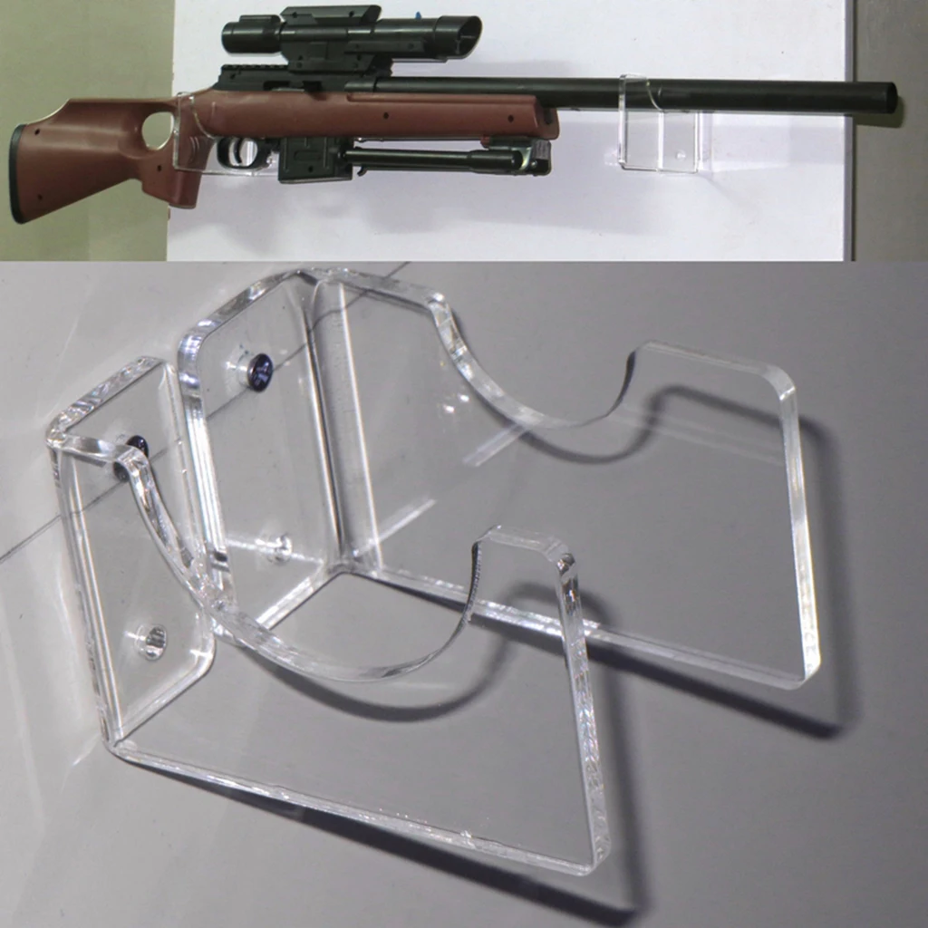 

6 Pairs of Acrylic Rifle Holder Musket Brackets Rifle Wall Mount Display Gun Fighting Stick Holder
