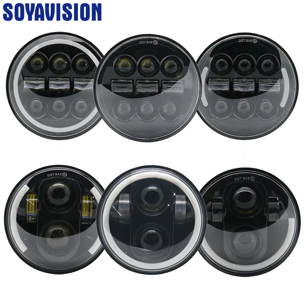 Налобный фонарь 5 75 дюйма дальнего и ближнего света 3/4 светодиодный налобный DRL Halo