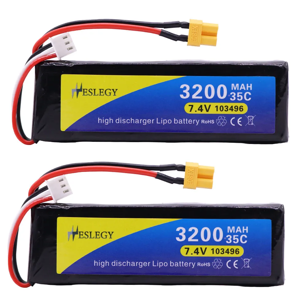 2 шт./лот 7 4 В 3200 мАч 35C Lipo аккумулятор для MJX Bugs 3 B3 RC Quadcopter запасные части в 2S