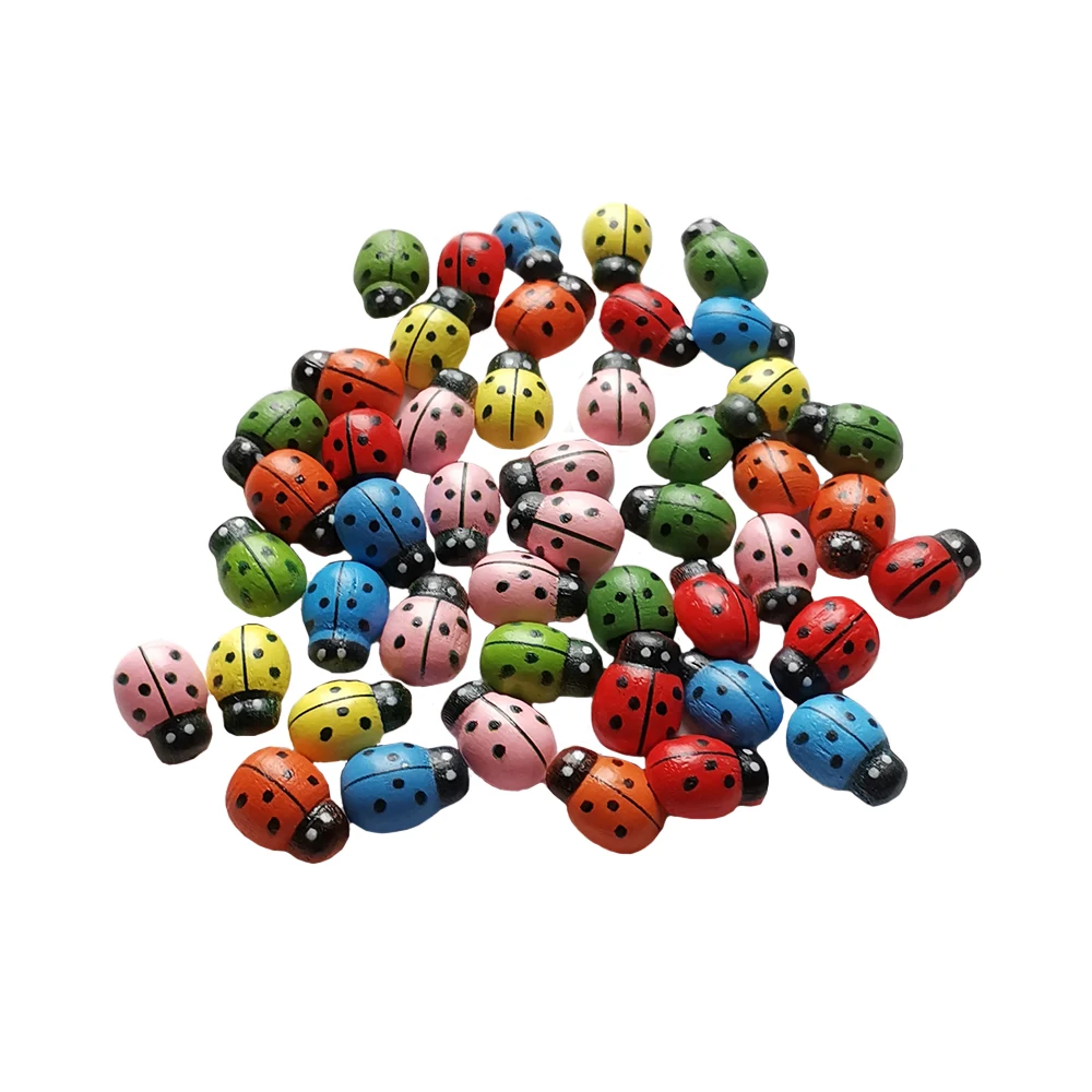 12 шт. деревянный Жук семь звезд Божья коровка мох микро пейзаж украшение