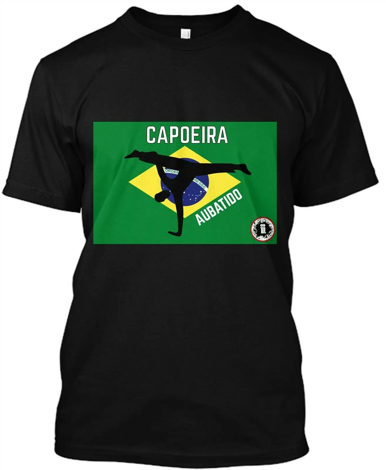 Бразильская футболка Capoeira Aubatido для боевых искусств черная африканская