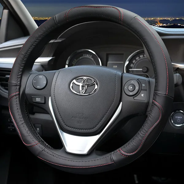 

Кожаный чехол на руль для Toyota Corolla Camry Avalon IZOA Highlander Levin Reiz Crown Prado CHR RAV4