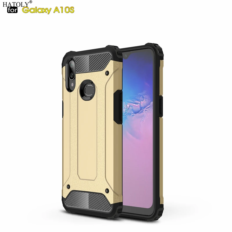 Gold Для Coque samsung Galaxy A10s Чехол Тяжелая Броня тонкая Жесткая Резиновая прочная крышка силиконовые чехлы для телефонов samsung A10s A10 s A107F/DS - Цвет: Gold