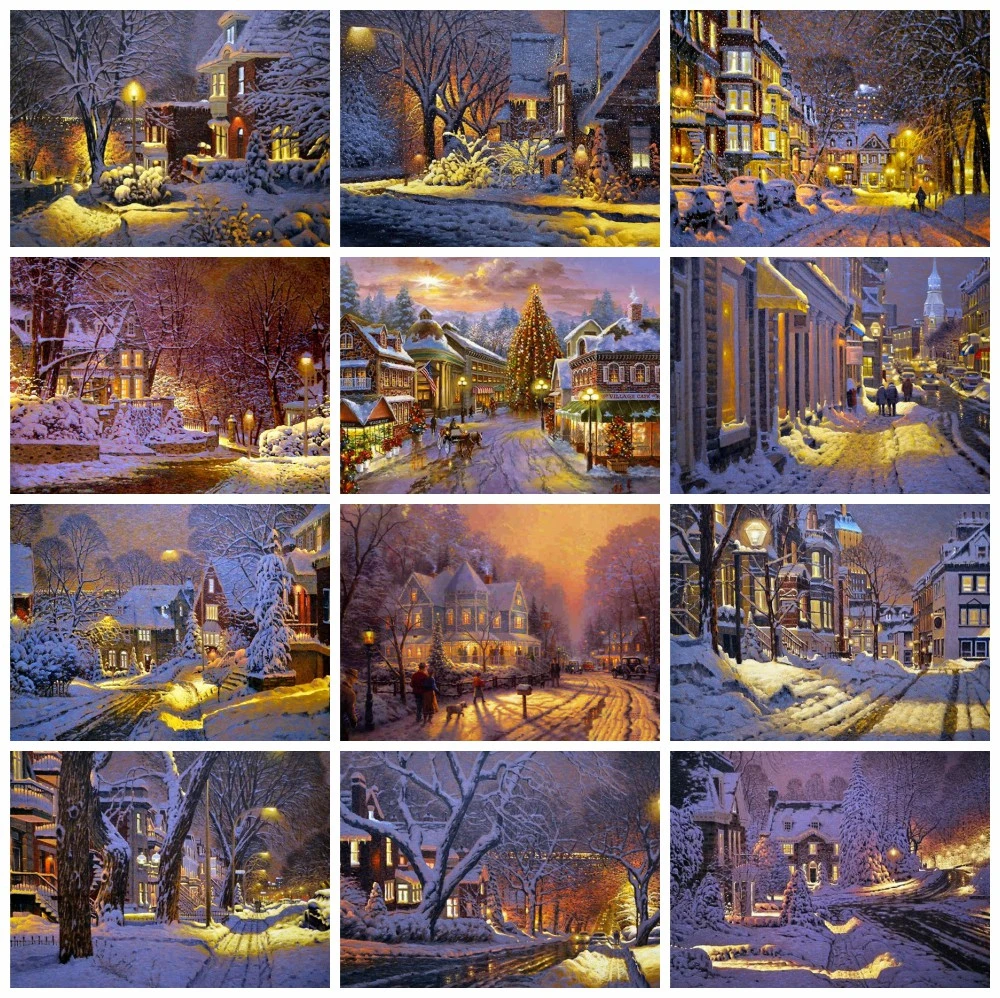 

5D DIY Diamond Painting Winter Full Square Handicraft New Arrival Diamond Embroidery Street Mosaic House Decor for Home