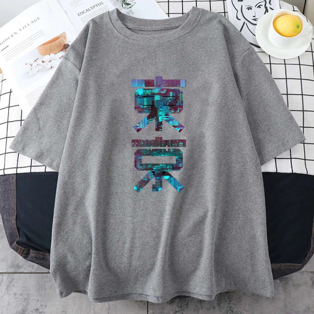 

Selling Tokyo Kanji Print T Shirts Woman Big Size Summer Short Sleeve Anime Vogue Kawaii T Shirt Fashion Brand Fit T Shirt Women