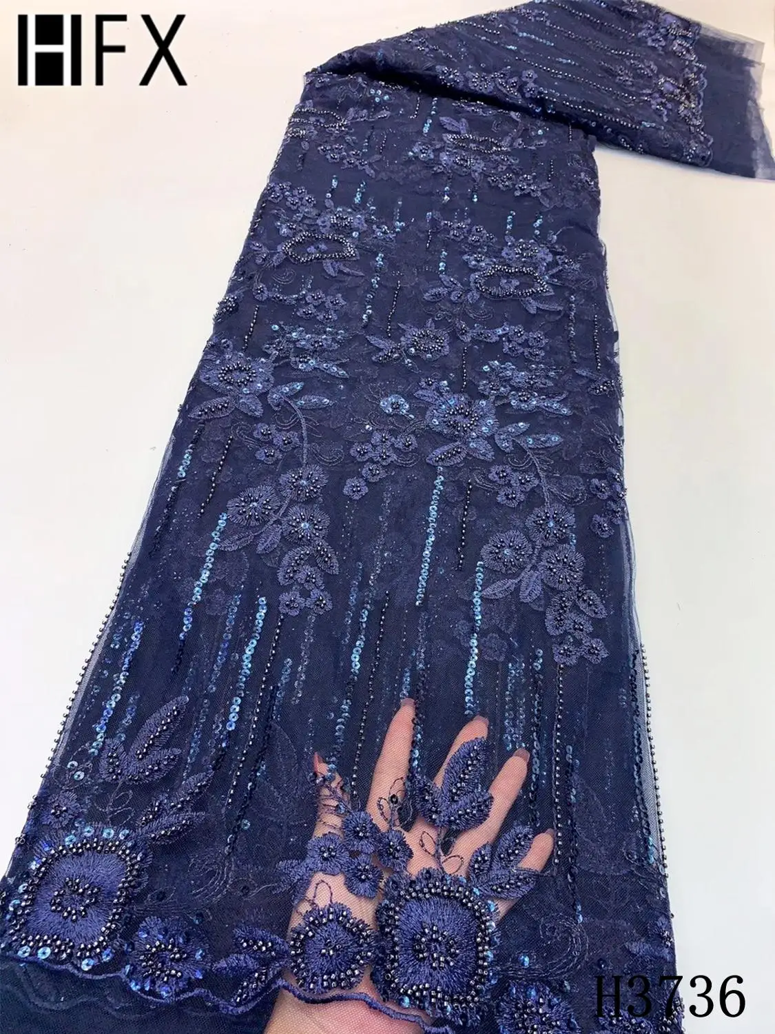 Роскошная кружевная ткань с блестками 2019 Высококачественная африканская