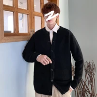 mens knit winter coats for korean fashion trends cardigan oversized button sweater crewneck harajuku streetwear vintage clothing