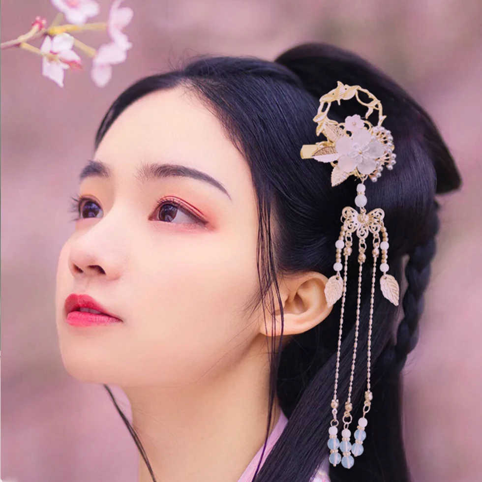 Новинка 2020 китайские традиционные аксессуары для волос заколка с цветком и
