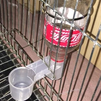 1pc plastic pet bird drinker feeder water bottle cup cat chicken pigeon parrot hamster double nozzle water guide family garden