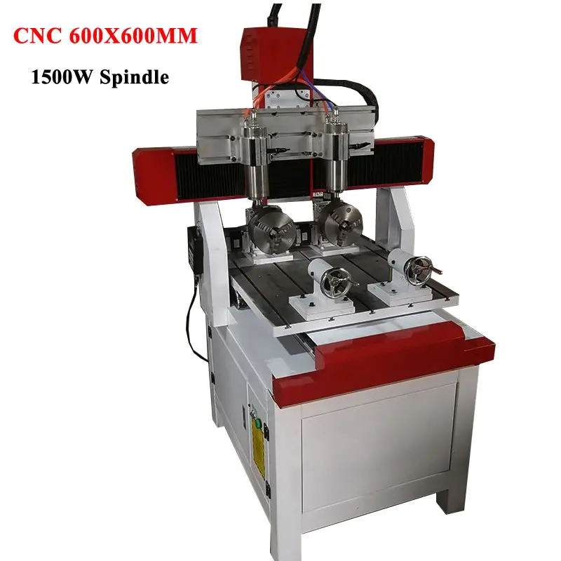 CNC древесины токарный станок маршрутизатор 3 оси шпинделей 1500 Вт чугунная рама и