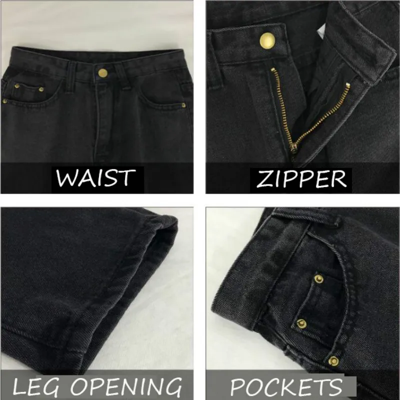 

Women Jeans High Waist Straight Vintage Womens Casual Trousers Classic All-match Fashion BF Streetwear Outwear Chic Daily Loose