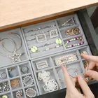 Модный серый бархатный органайзер для ювелирных украшений, шкатулка-держатель для демонстрации колец, сережек, Лидер продаж, чехол для хранения ювелирных украшений