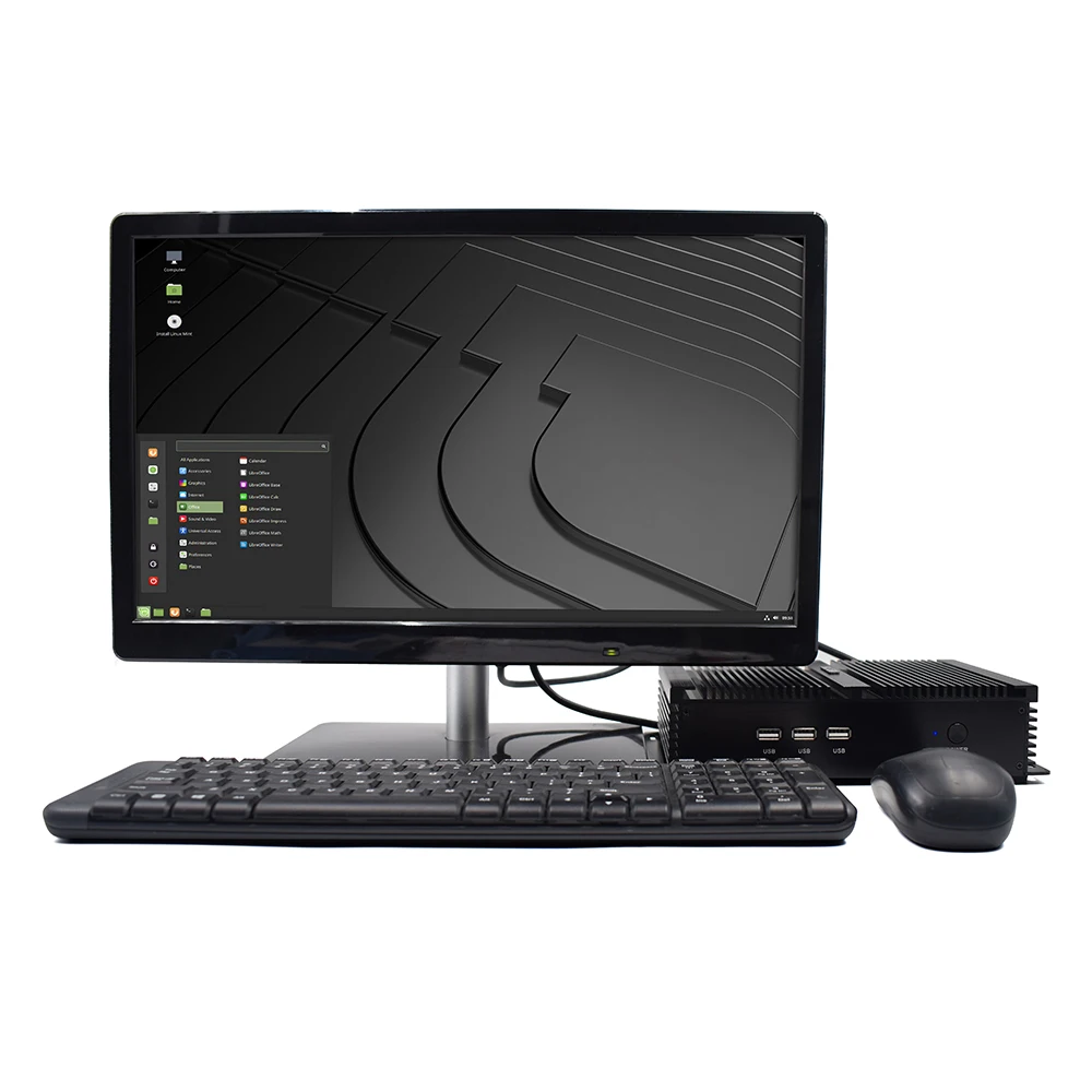 Мини-ПК HYSTOU Core i5 7200U безвентиляторный 3 года гарантии windows 10 linux настольный