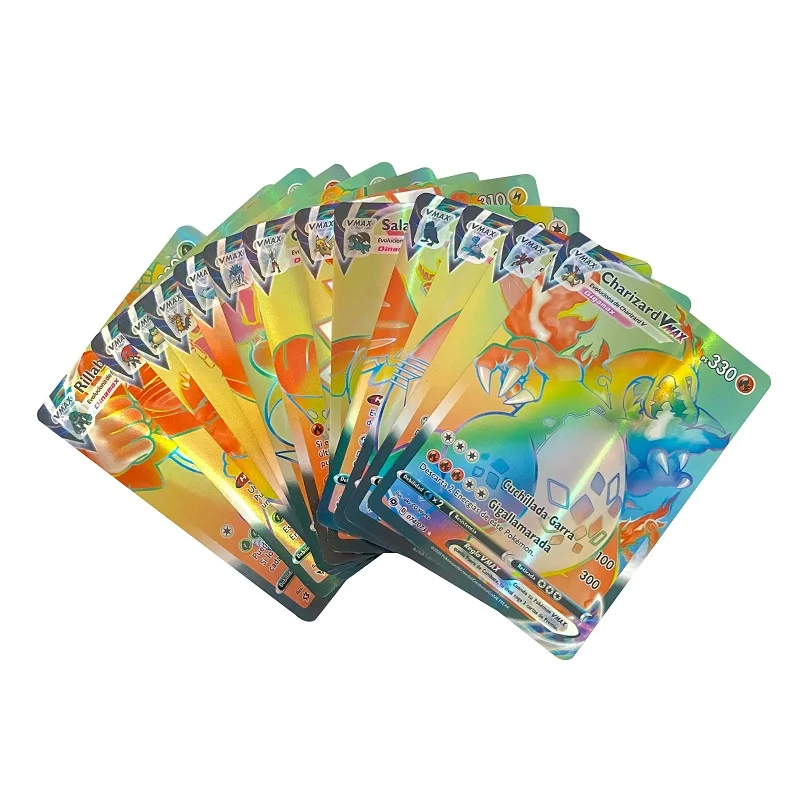2021 голографические игральные карты Pokemon в испанском стиле Charizard VMAX игра Castellano