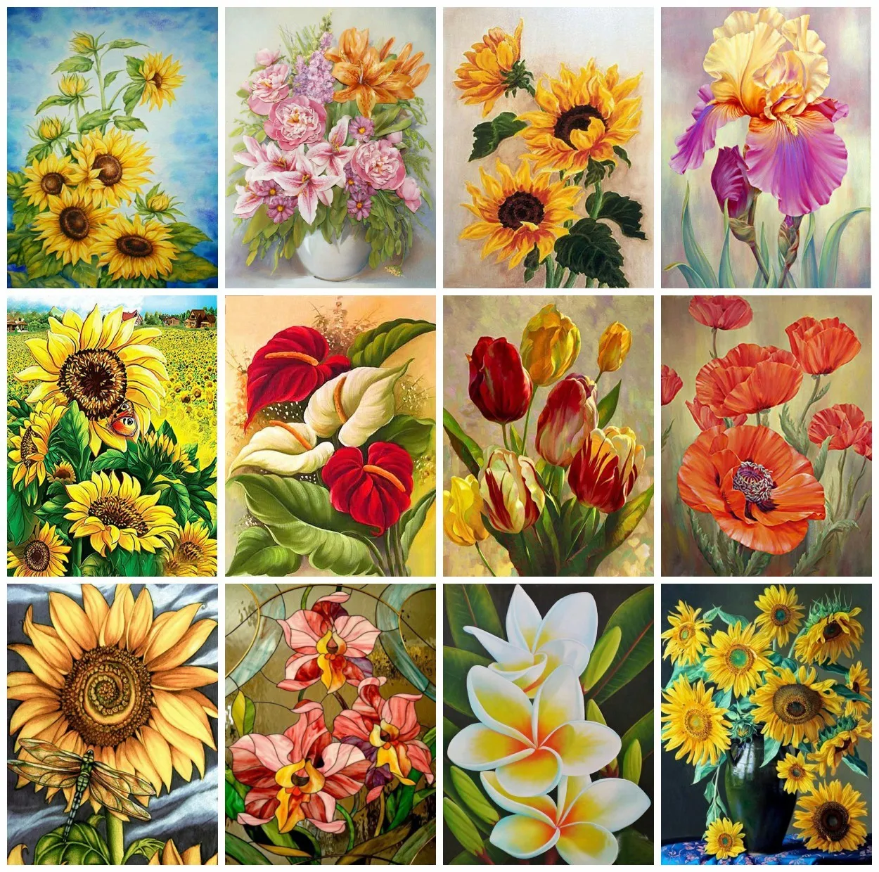 

EverShine Diamond Painting Full Square Flowers Diamond Embroidery Sunflowers Cross Stitch Rhinestones Art Hobby Gift Home Decor