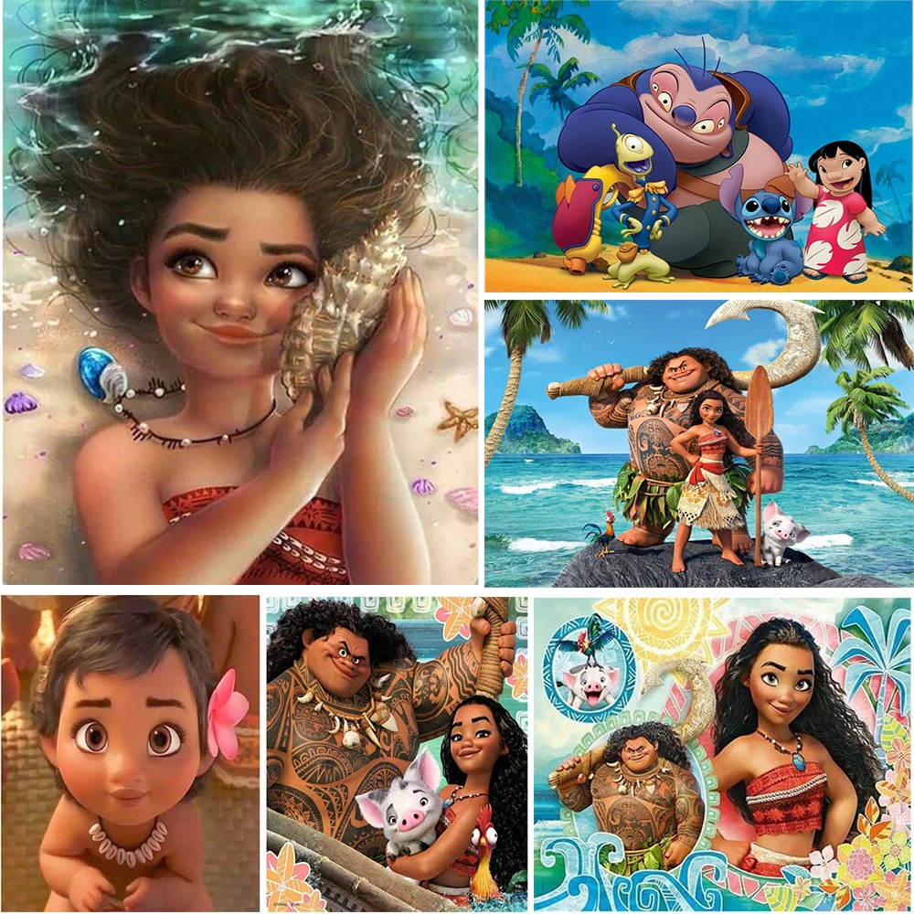 

Disney Princess Series 5d Diy Diamond Painting Cross Stitch Kit "Stitch Lilo Series" Mosaic High Quality Decorative Painting