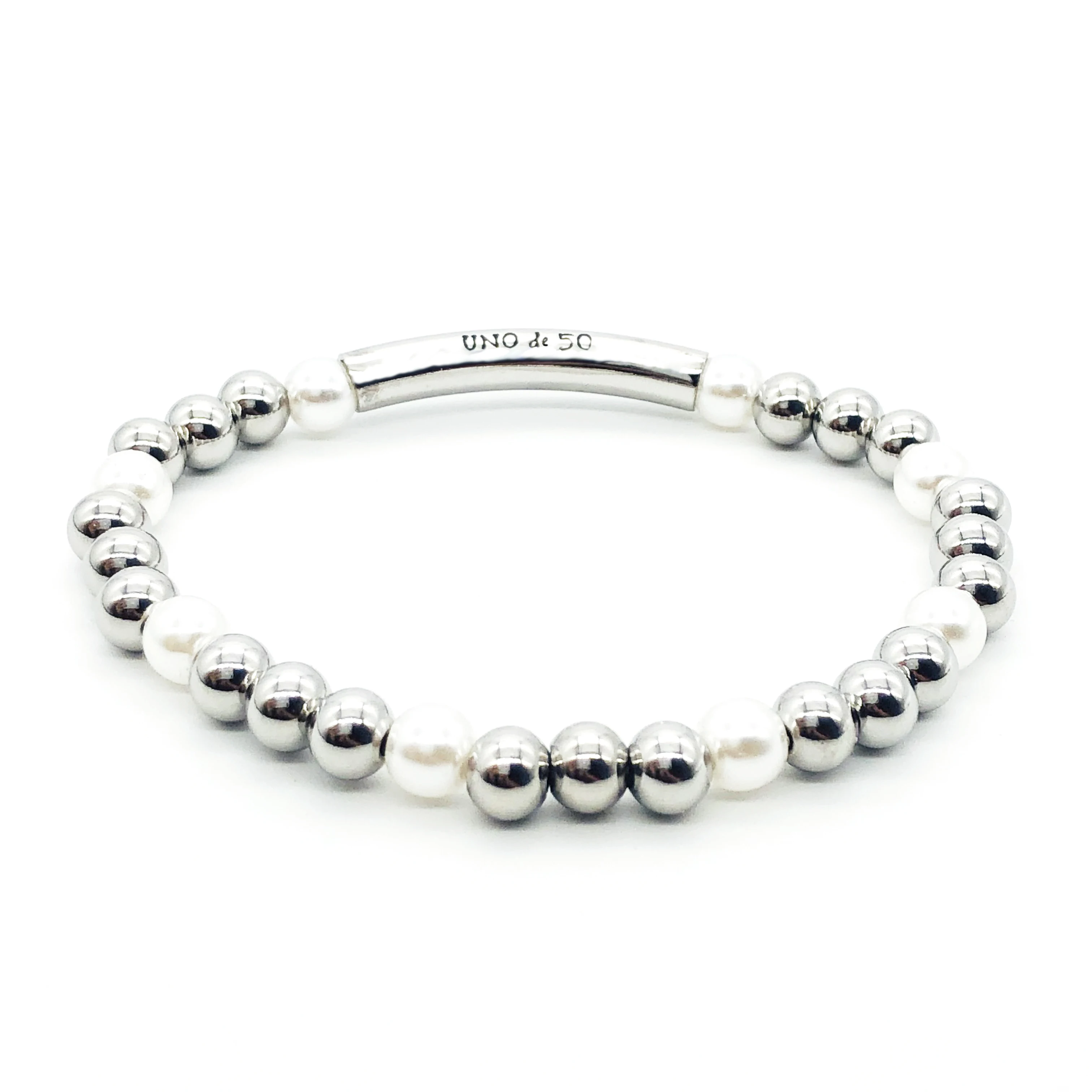Браслет с круглыми бусинами UNO de50 для мужчин и женщин ювелирное изделие шариками