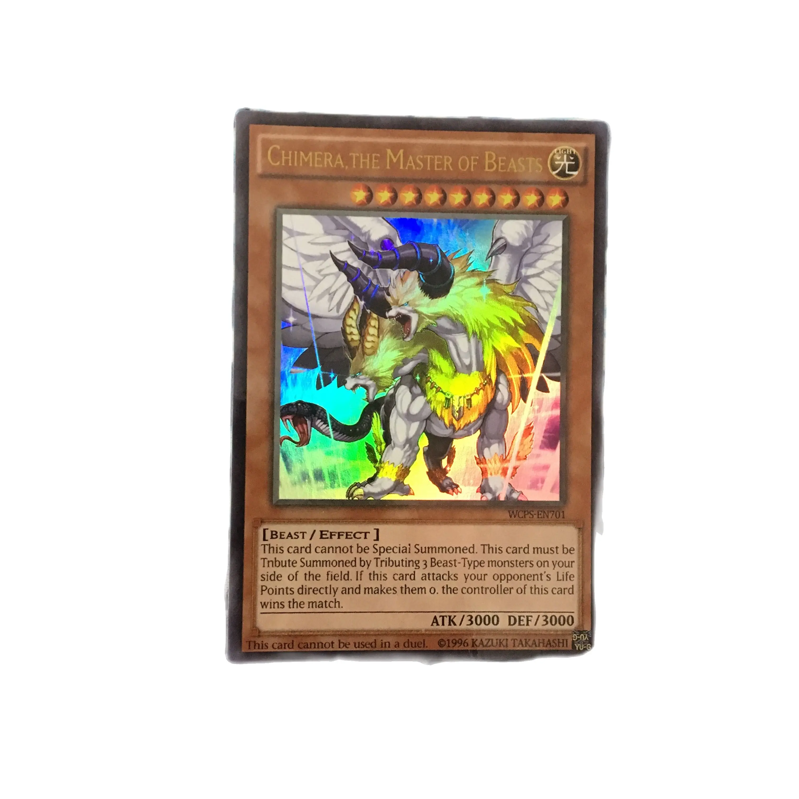 

Yu Gi Oh World Congress 2007 Prize Card Beastmaster Chimera DIY Face Flash Hobby Collection Game Anime Card