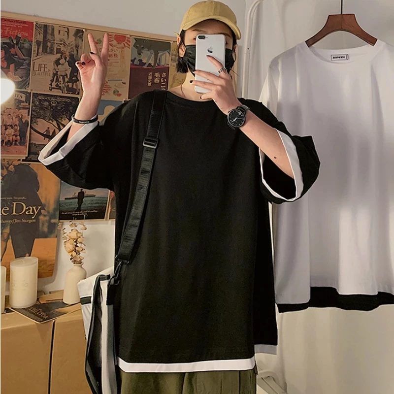 

2021 new T-shirt men's casual loose men's top street