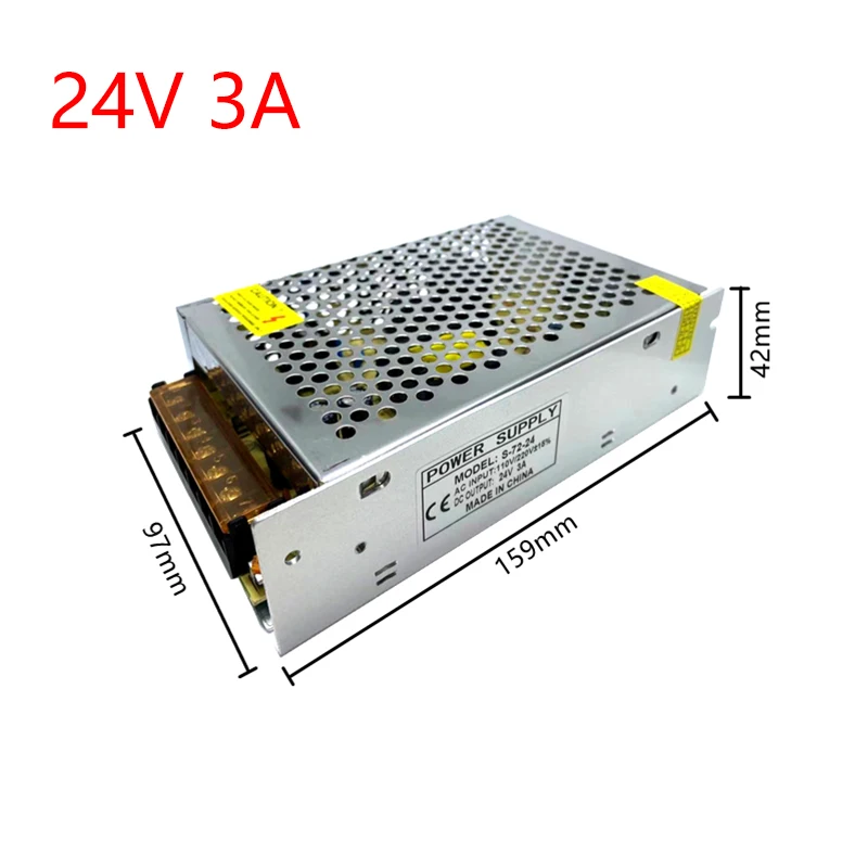 24 вольт Питание AC 220V DC/DC V 1A 2A 3A 4A 5A 6A 7A адаптер в 100 Вт 150 180 Светодиодный драйвер для