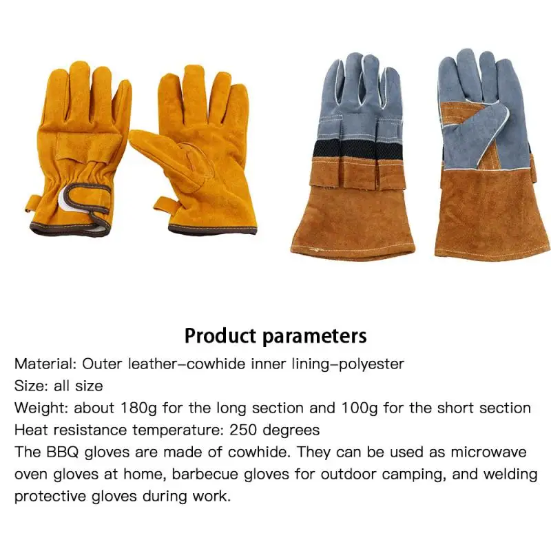 

BBQ gloves baking grilling Anti-scalding Oven Gloves High Temperature Resistance Oven Mitts 250 Degrees Hand Fireproof