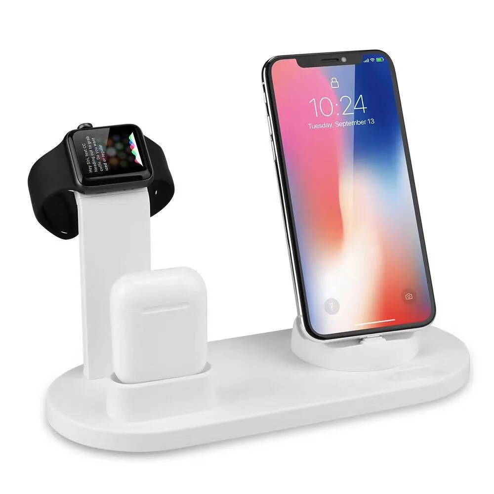 4 in 1 wireless charging stand for apple watch iphone 6s 7s 8s p 11 x xs xr 8 airpods1 2 pro 10w qi fast charger dock station free global shipping