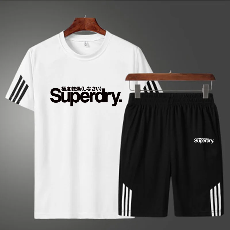 

2021 New Sports Suit Men'S Running Gym Two Piece Quick Drying Clothes Thin Casual Sweatsuit Tracksuit