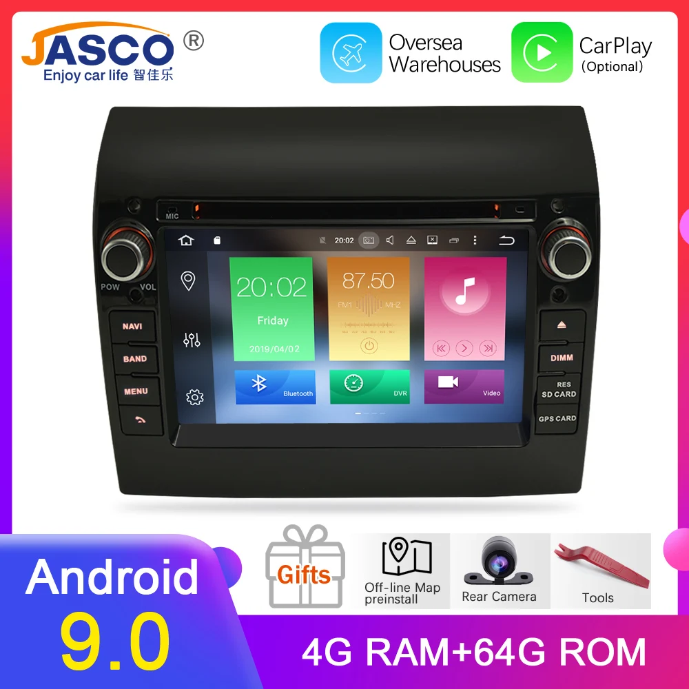 Оперативная память 4 Гб 64 ГБ Android 9,0 9,1 стерео для автомобиля Fiat Ducato Jumper Boxer 2 Гб ram DVD головное устройство Bluetooth gps навигация TDA7851