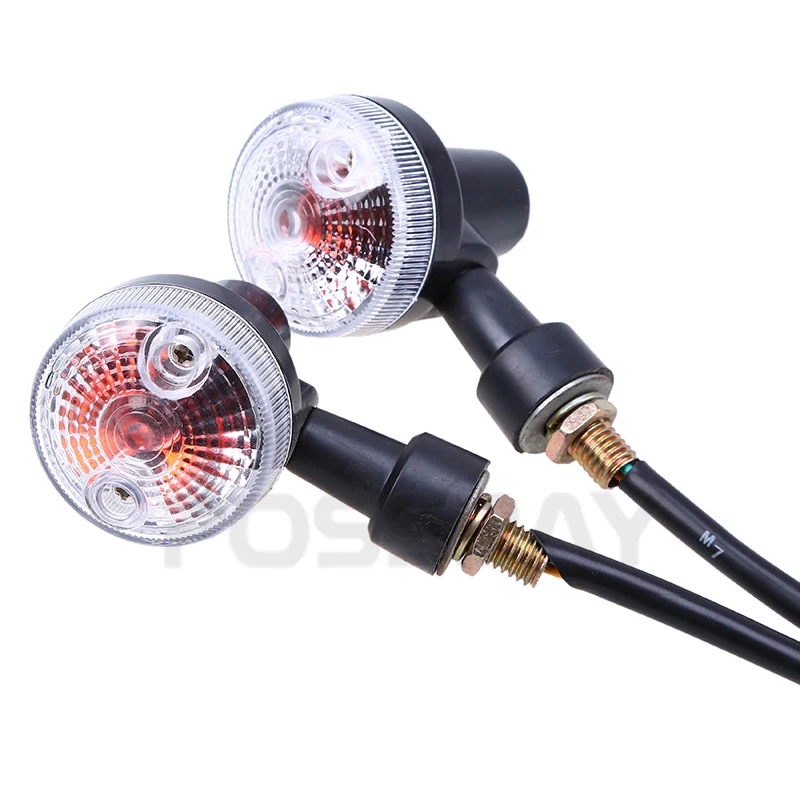POSSBAY Motorcycle Turn Signal Light Motorbike Indicators Moto Lamp Flasher Scooter Rear Amber for Honda Harley BWM Yamaha |