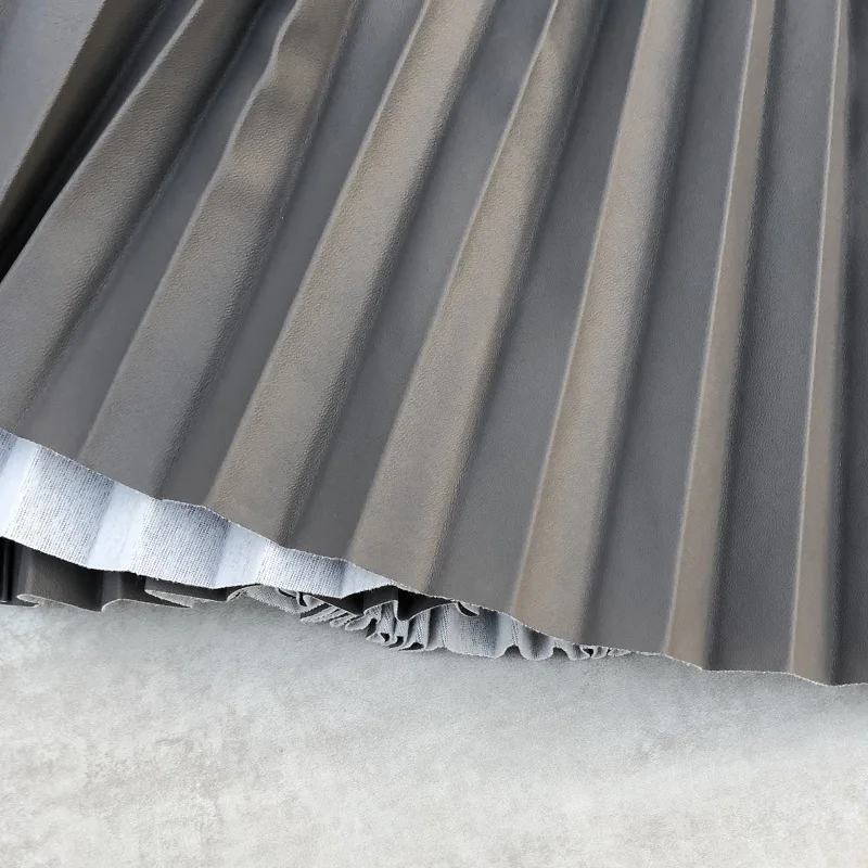 Женская мини-юбка из искусственной кожи расклешенная трапециевидная женская